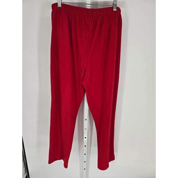 White Stag Red Cotton Blend Elastic-Waist High-Rise Pull-On Trousers Size XLP - Picture 1 of 4